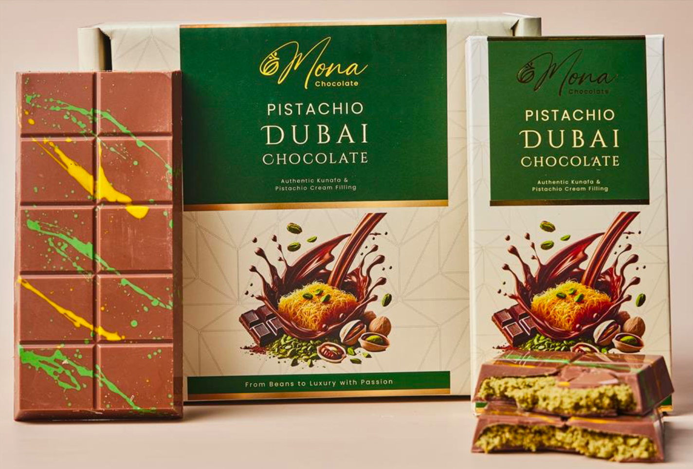 Pistachio Dubai Chocolate (10 Bars)