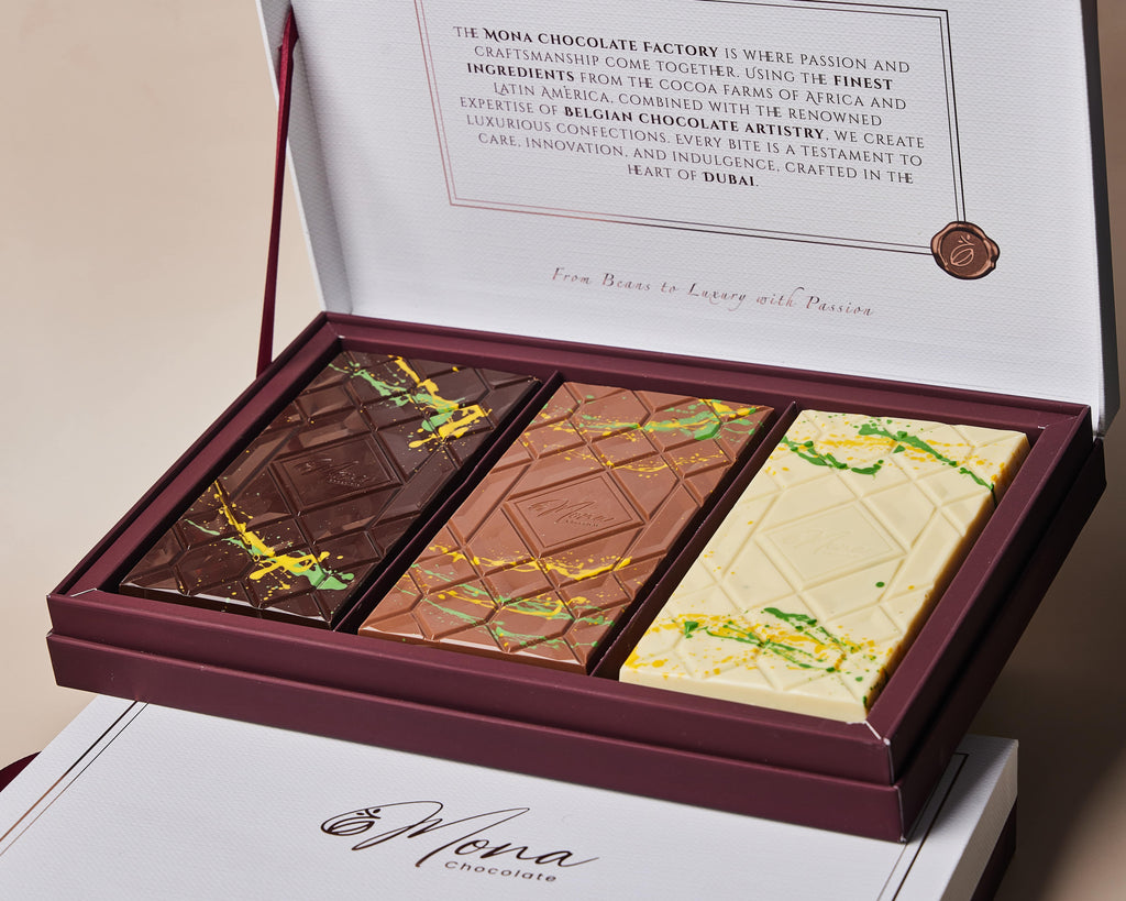 Mona Pistachio Dubai Chocolate 3 pcs box